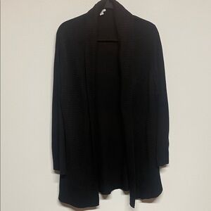 J. Jill Classic Black Long Open Cardigan‎ size Large